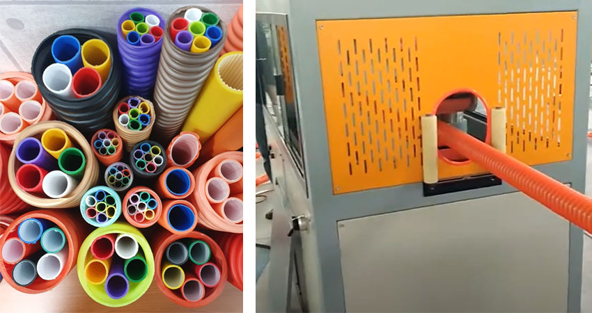 Экструдер для гофрированных оптических труб